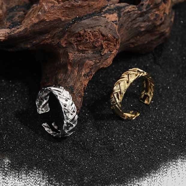 Twist Knitting 925 Sterling Silver Adjustable Ring