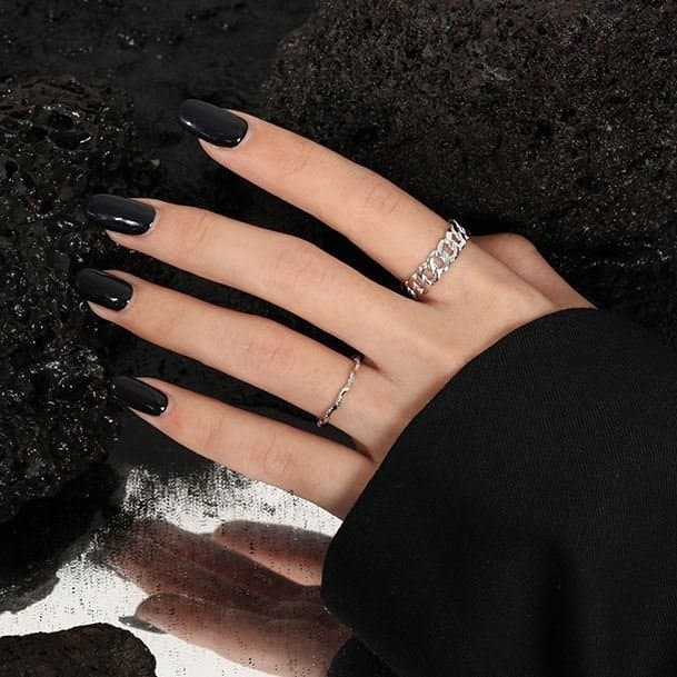 Hollow Chain 925 Sterling Silver Adjustable Ring