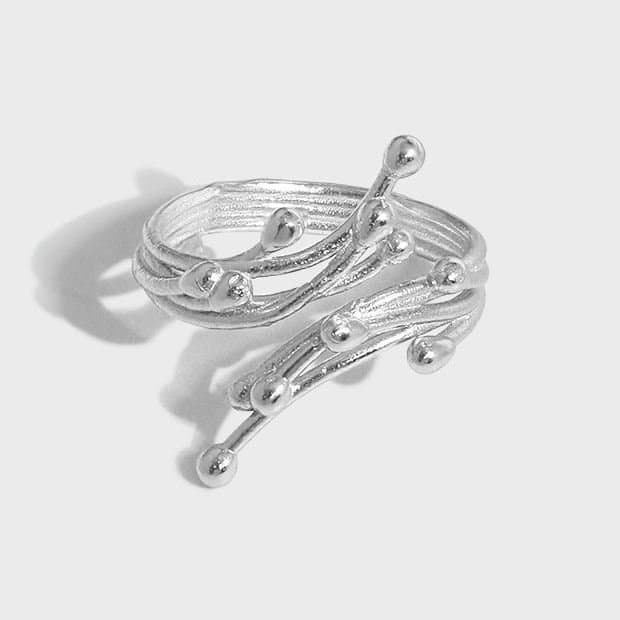 Irregular Water 925 Sterling Silver Adjustable Ring
