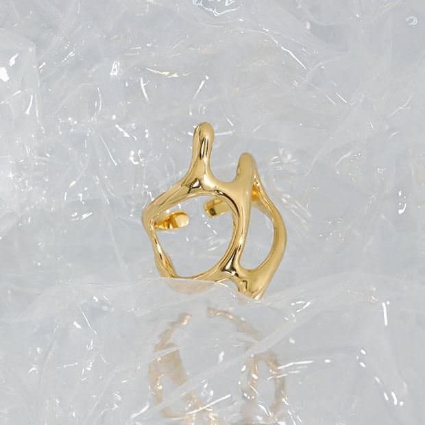 Hollow Irregular Geometric 925 Sterling Silver Adjustable Ring