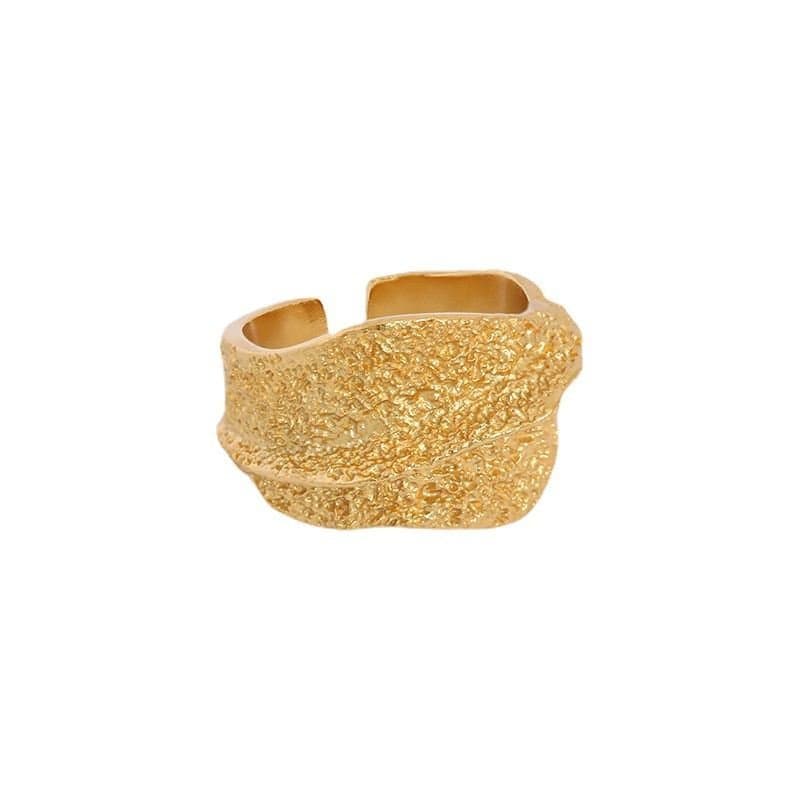 Irregular Wave Wide 925 Sterling Silver Adjustable Ring