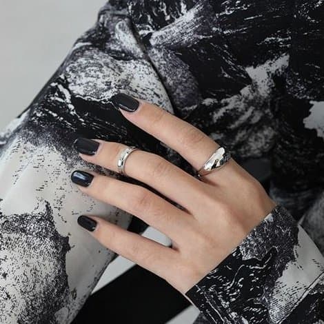 Drop Gloss 925 Sterling Silver Adjustable Ring