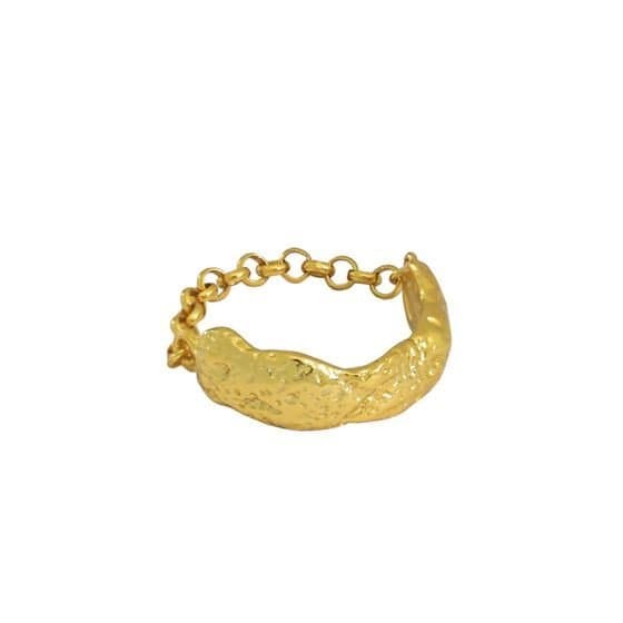 Irregular Chain Texture 925 Sterling Silver Ring