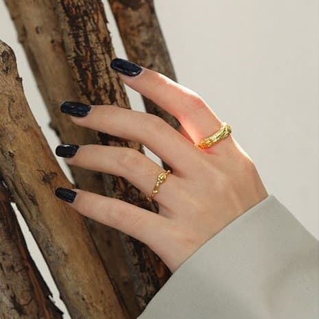 Irregular Chain Texture 925 Sterling Silver Ring