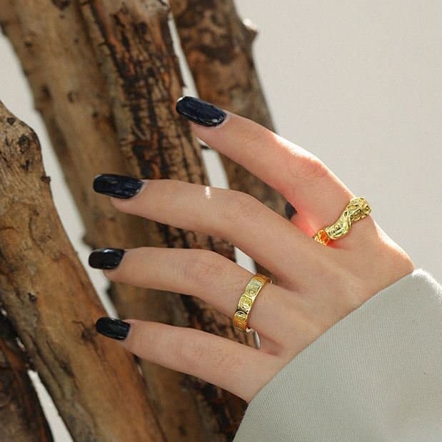 Irregular Face 925 Sterling Silver Adjustable Ring
