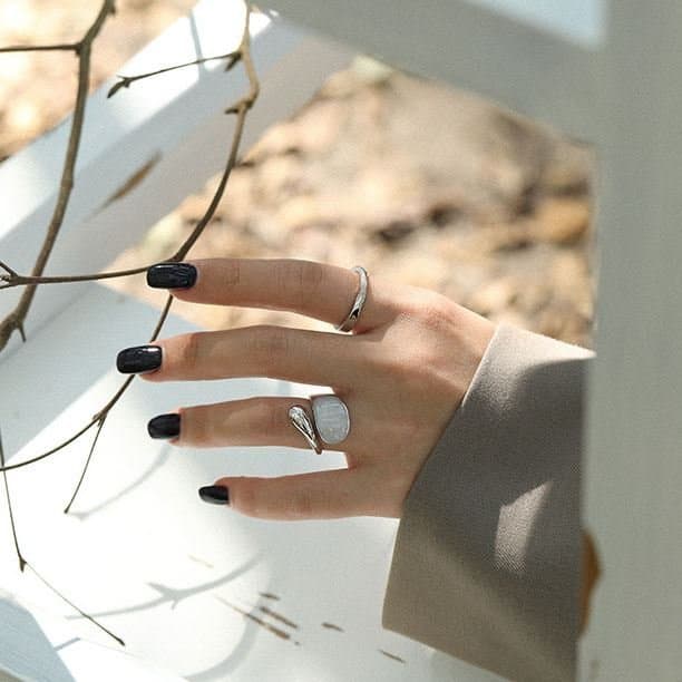 Waterdrop 925 Sterling Silver Adjustable Ring