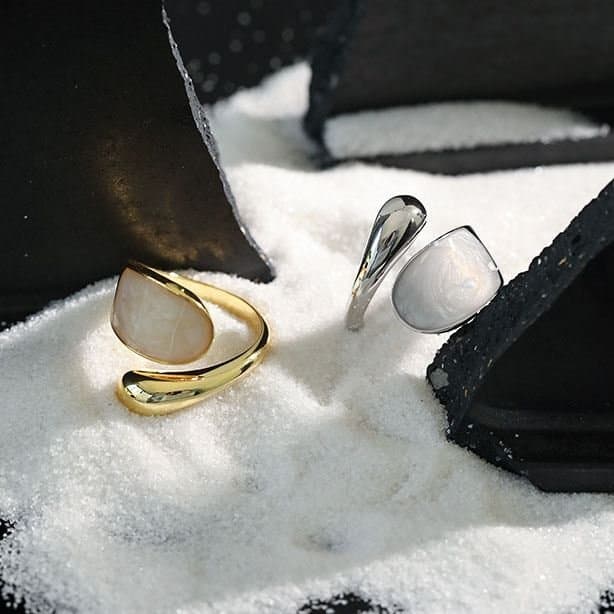 Waterdrop 925 Sterling Silver Adjustable Ring