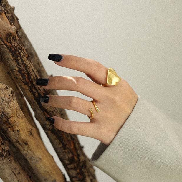 CZ Irregular Cross 925 Sterling Silver Adjustable Ring