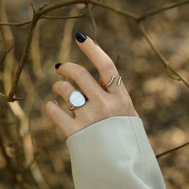 CZ Irregular Cross 925 Sterling Silver Adjustable Ring