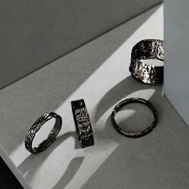 Black Gold 925 Sterling Silver Adjustable Ring