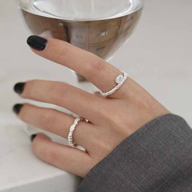 Oval Created Opal 925 Sterling Silver Adjustable Ring