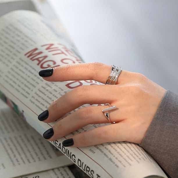 Irregular Grain 925 Sterling Silver Adjustable Ring