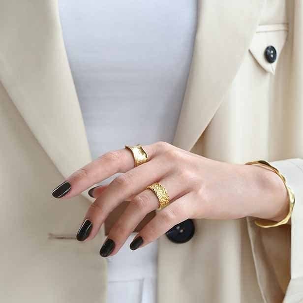 Irregular Wide 925 Sterling Silver Adjustable Ring