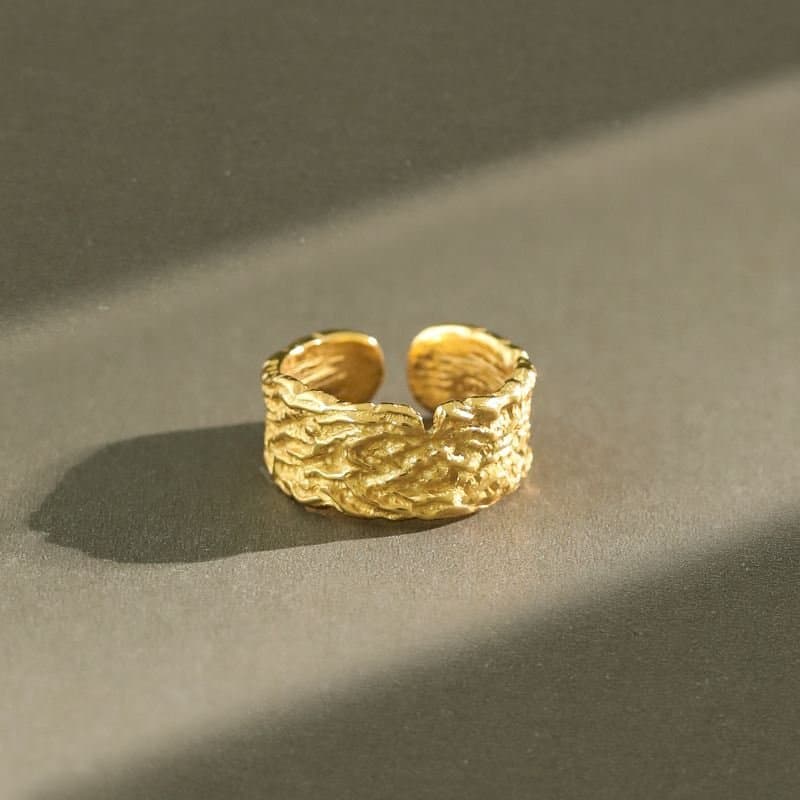 Irregular Wide 925 Sterling Silver Adjustable Ring