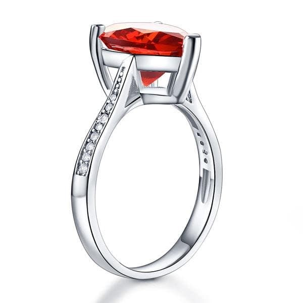 3.5 Carat Heart Ruby Red Created Diamond Ring