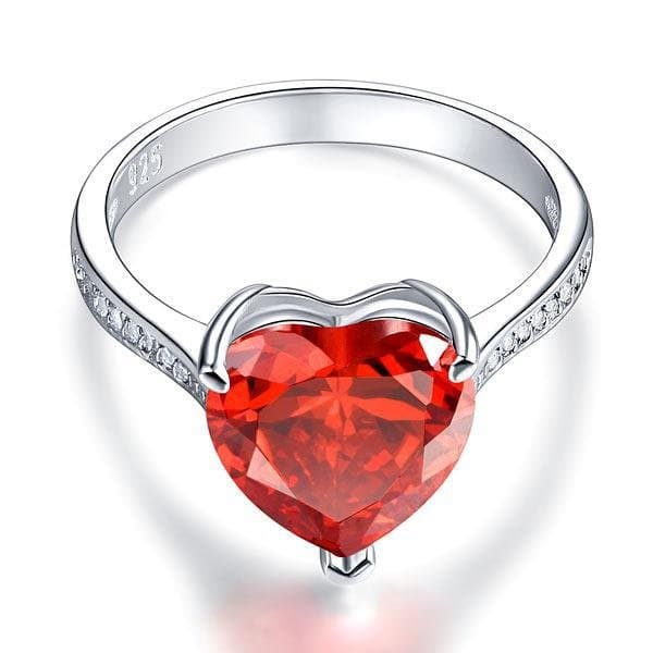 3.5 Carat Heart Ruby Red Created Diamond Ring