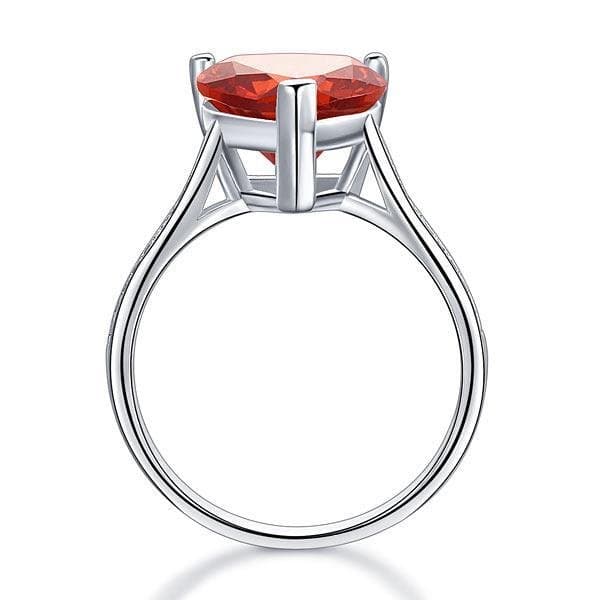 3.5 Carat Heart Ruby Red Created Diamond Ring