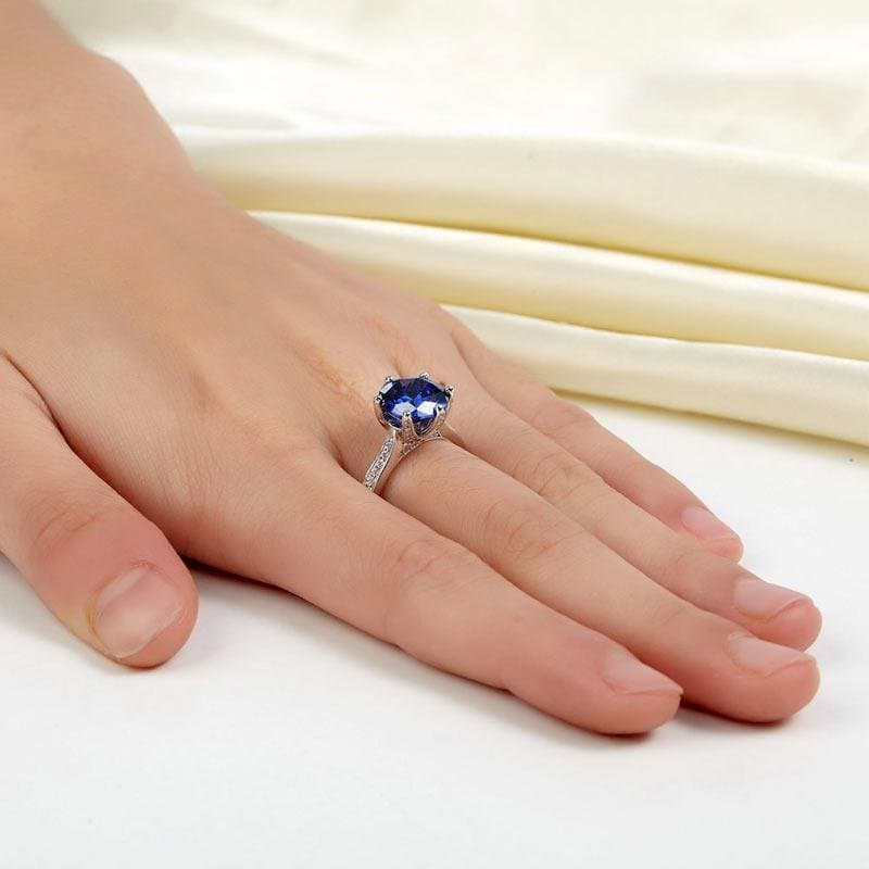 3 Carat Blue Created Tanzanite Ring