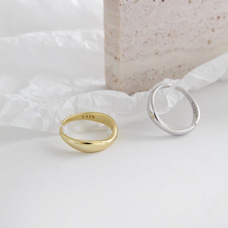 Wave 925 Sterling Silver Adjustable Ring