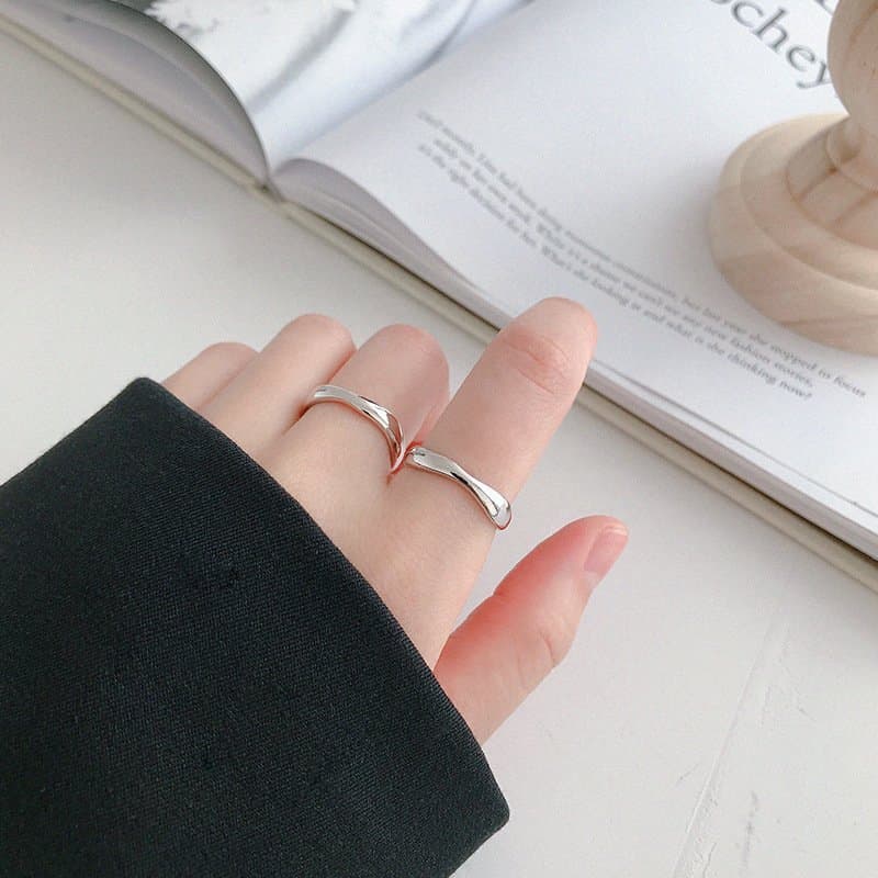 Wave 925 Sterling Silver Adjustable Ring
