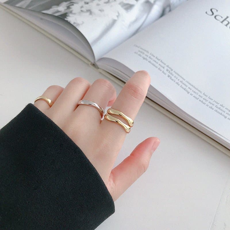 Wave 925 Sterling Silver Adjustable Ring