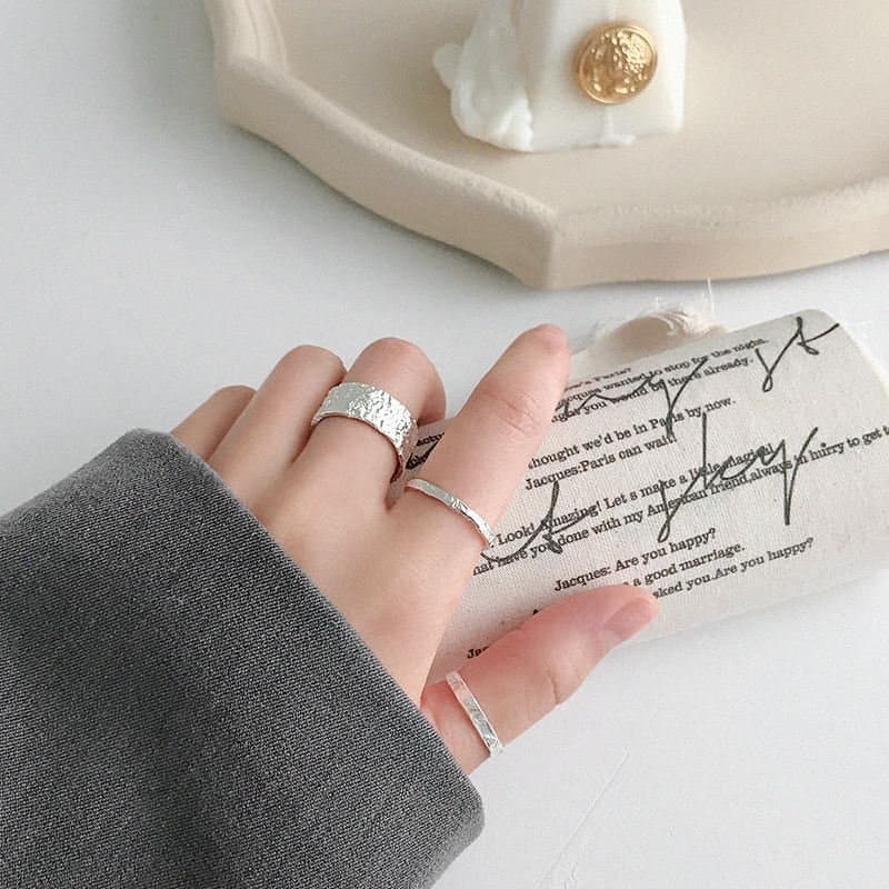 Irregular Thin 925 Sterling Silver Adjustable Ring