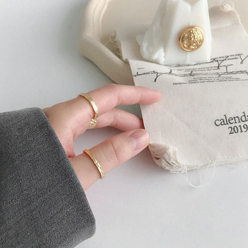 Irregular Thin 925 Sterling Silver Adjustable Ring