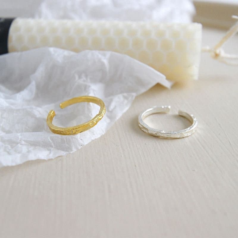 Irregular Thin 925 Sterling Silver Adjustable Ring