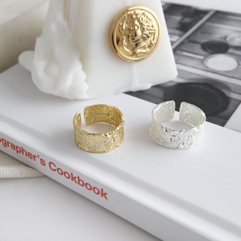 Concave Convex 925 Sterling Silver Adjustable Wide Ring