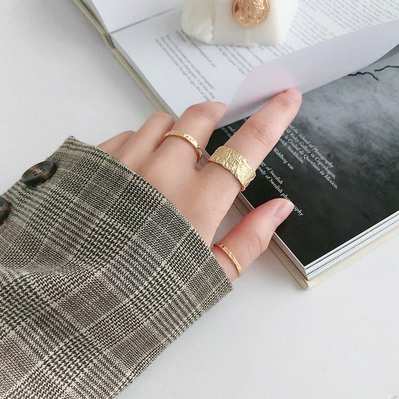 Concave Convex 925 Sterling Silver Adjustable Wide Ring