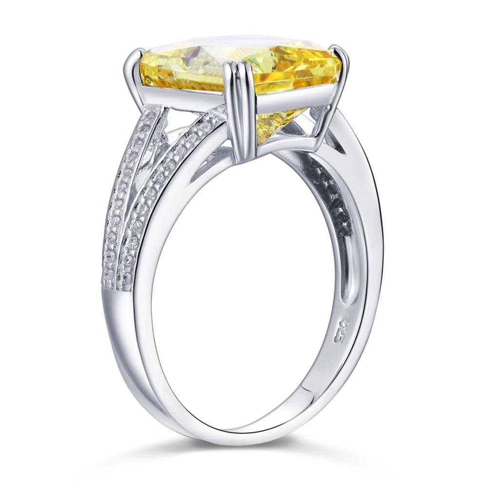 6 Carat Yellow Created Diamond Radiant Cut Ring