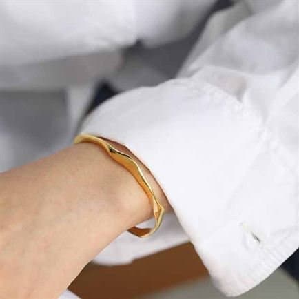 Irregular 925 Sterling Silver Open Bangle