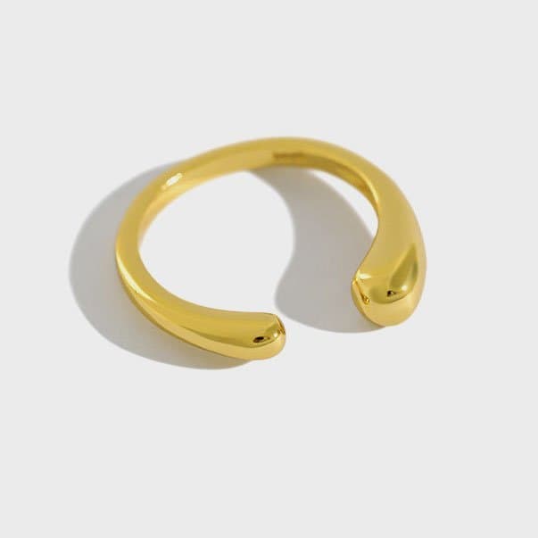 Water Drop 925 Sterling Silver Adjustable Stacker Ring