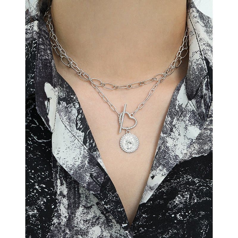 Portrait Coin OT 925 Sterling Silver Necklace