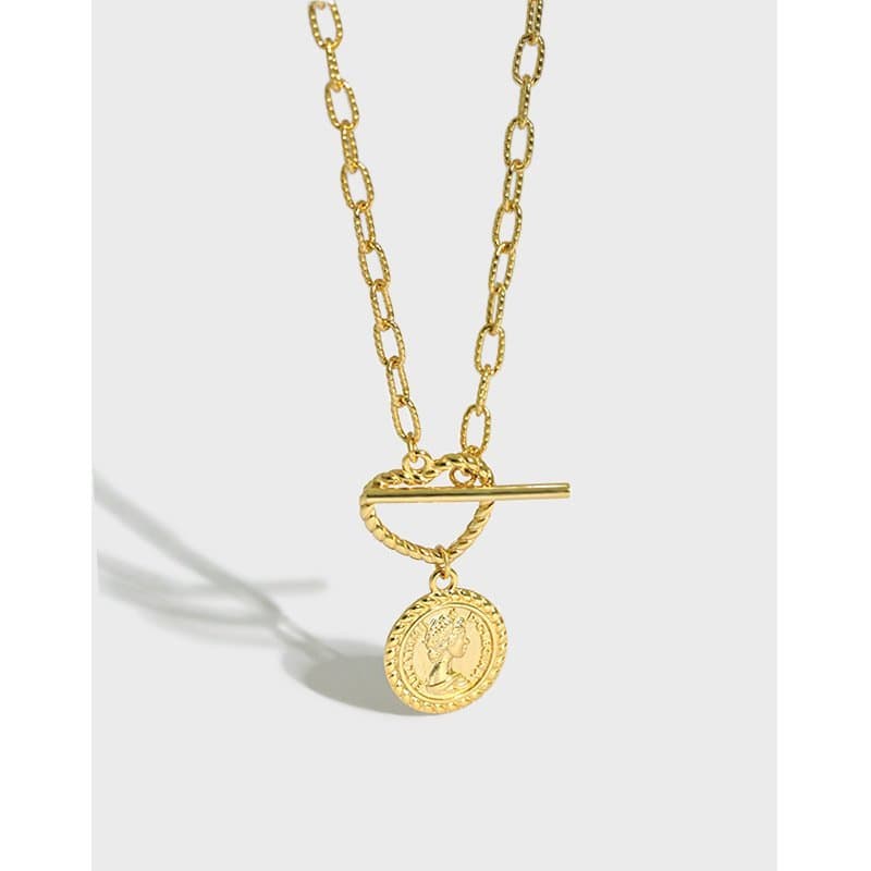 Portrait Coin OT 925 Sterling Silver Necklace