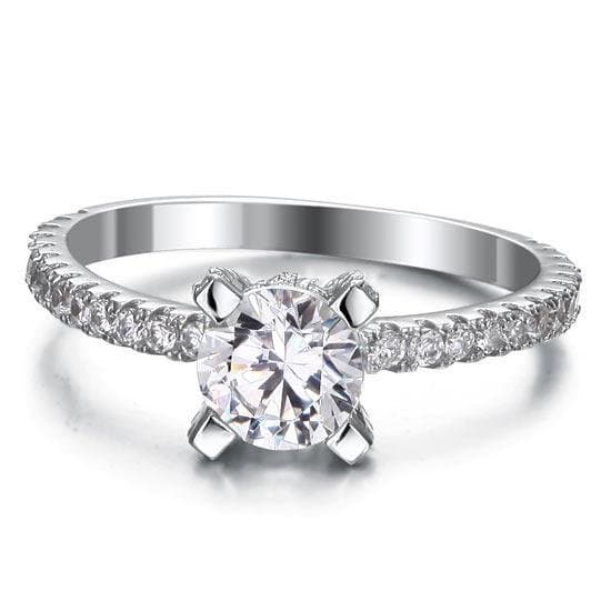 1 Carat Created Diamond Sterling Silver Ring