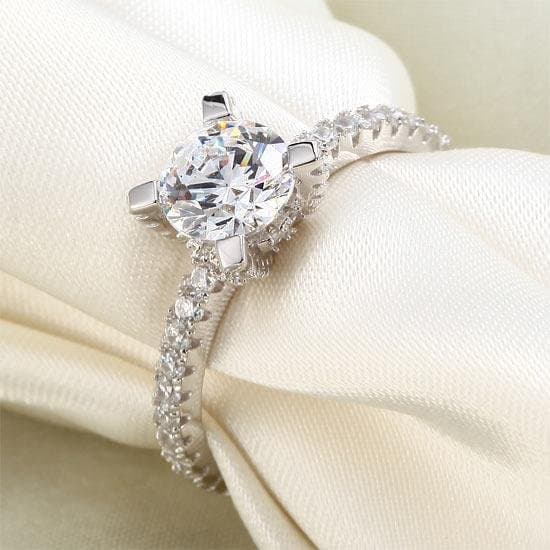 1 Carat Created Diamond Sterling Silver Ring