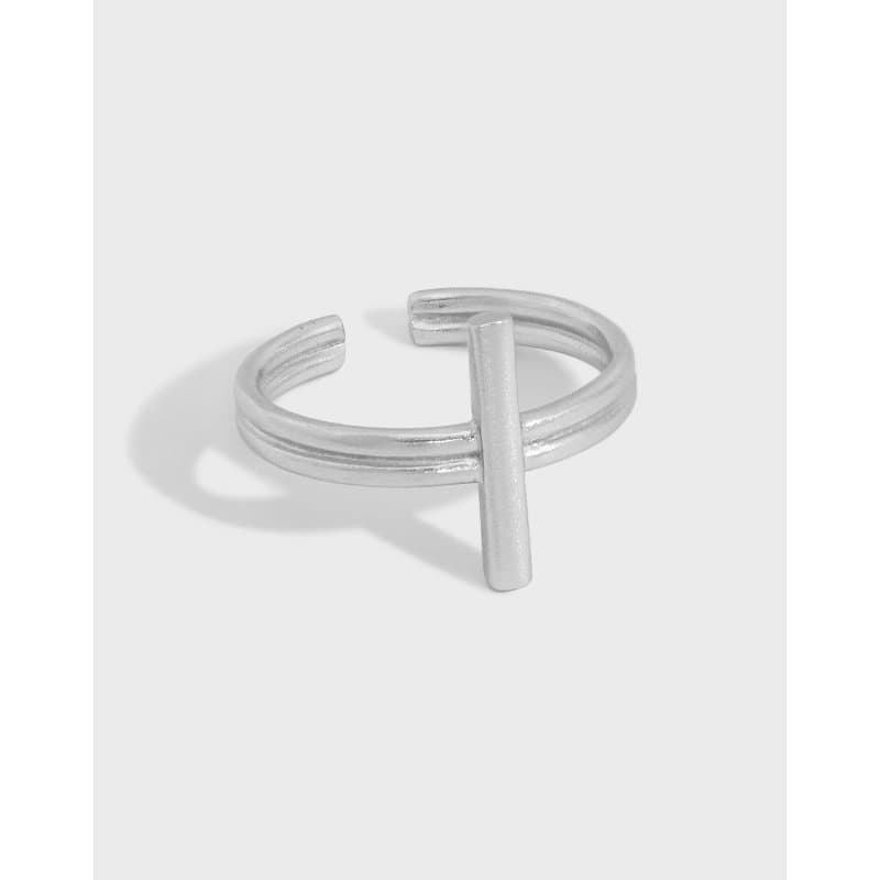 Minimalist Cross 925 Sterling Silver Adjustable Ring