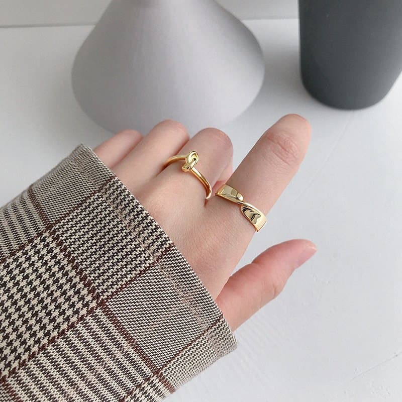 Twisted Cross 925 Sterling Silver Adjustable Ring