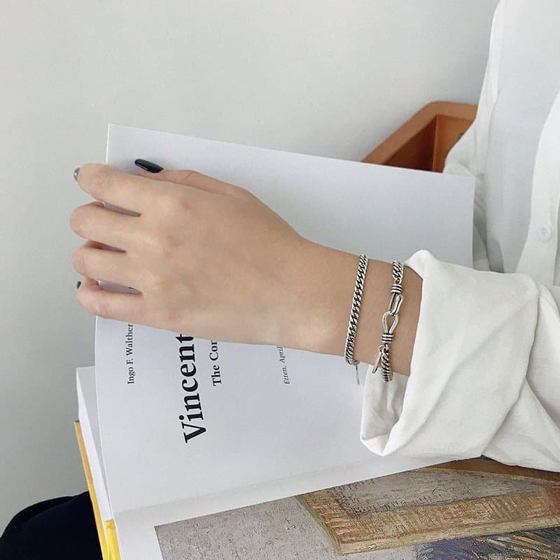 Vinatge Hollow Chain 925 Sterling Silver Bracelet