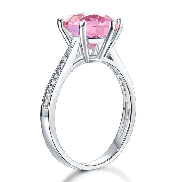 Pink 3 Carat Created Diamond Ring