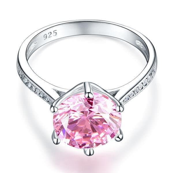 Pink 3 Carat Created Diamond Ring