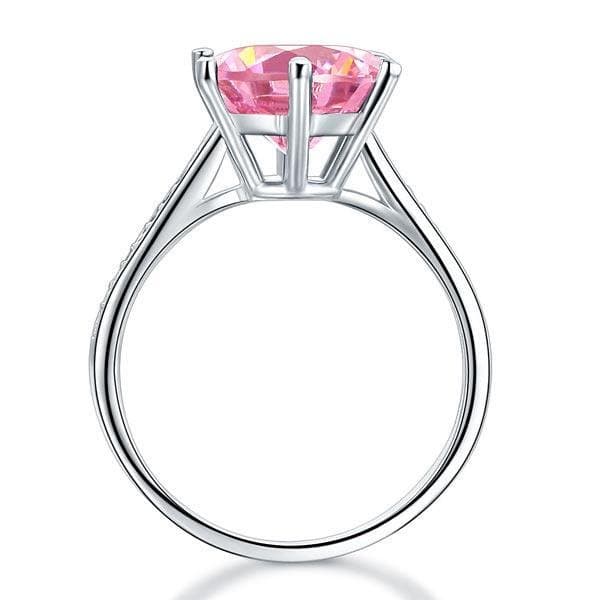 Pink 3 Carat Created Diamond Ring
