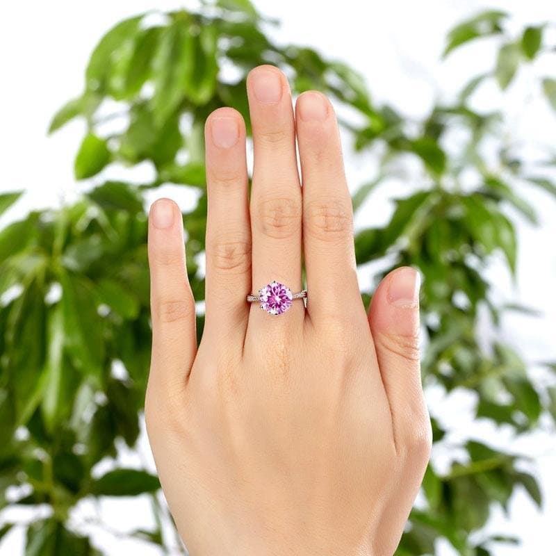 Pink 3 Carat Created Diamond Ring