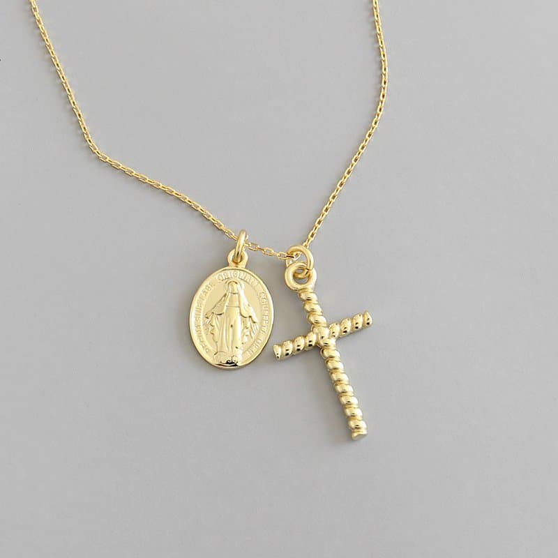 Twisted Cross Tag 925 Sterling Silver Pendant