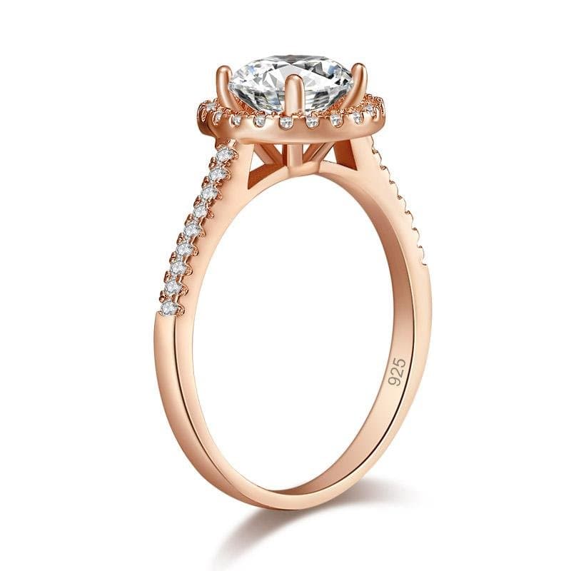 Rose Gold Plated Created Diamond Ring