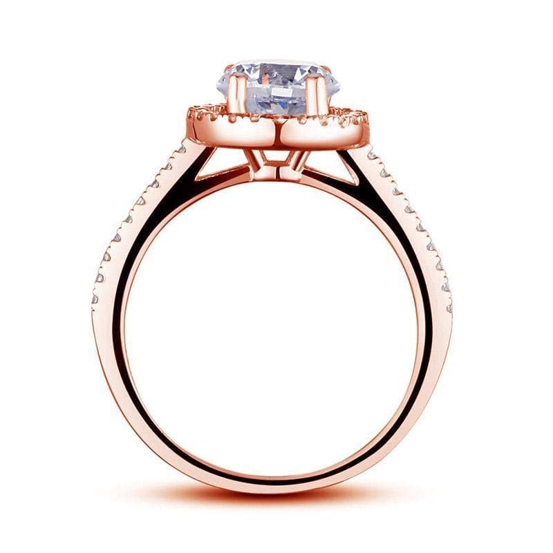 Rose Gold Plated Created Diamond Ring