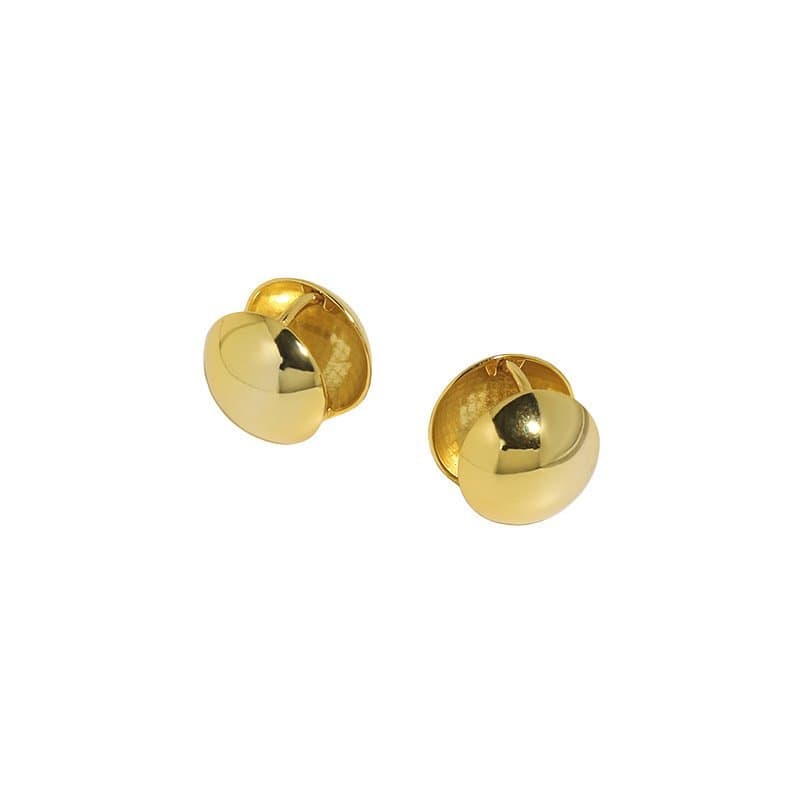 Geometric Round Ball 925 Sterling Silver Hoop Earrings