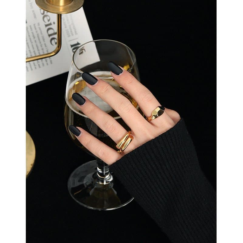 Geometric Irregular Concave 925 Sterling Silver Adjustable Ring