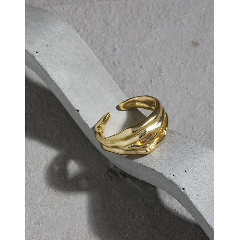 Irregular Small Mouth 925 Sterling Silver Adjustable Ring
